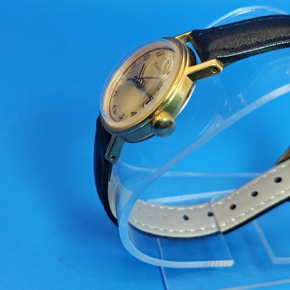 Vintage 1981 Timex Date Sunburst 30mm Women's Mechanical Wind Watch Restored